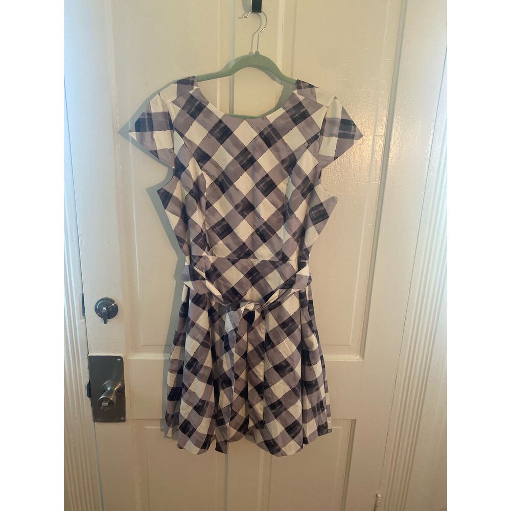 Women Isaac Mizrahi Live Dress and Topper Jacket Size 12 Gray and White Pockets